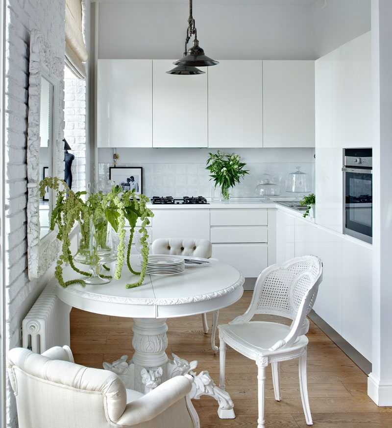 Белая Кухня В Квартире Фото Интерьер