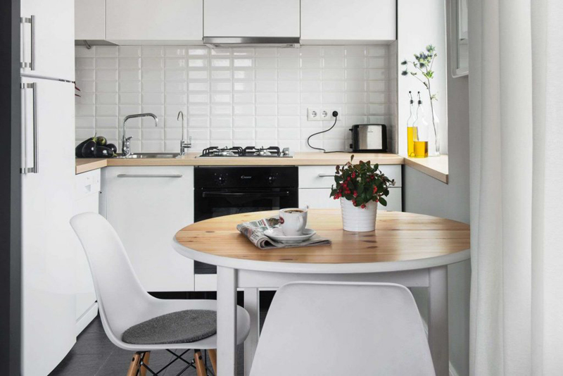 Основные приёмы дизайна интерьера маленькой кухни: фотогалерея интересных интерьеров